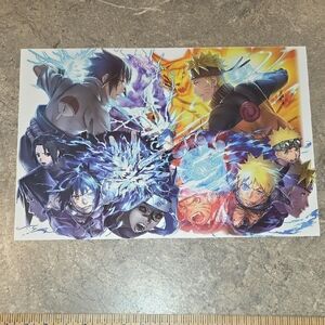 Anime Art Poster with Blue and Orange Accents